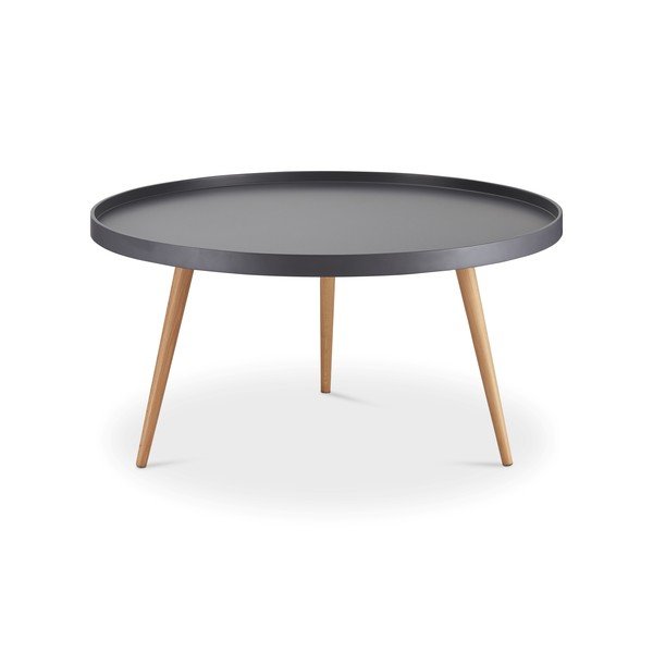 Opus szürke dohányzóasztal bükkfa lábakkal, ⌀ 90 cm - Furnhouse-image-2