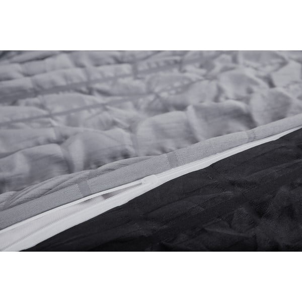 Fekete-szürke egyszemélyes krepp ágyneműhuzat 140x200 cm Naomi – My House-image-2