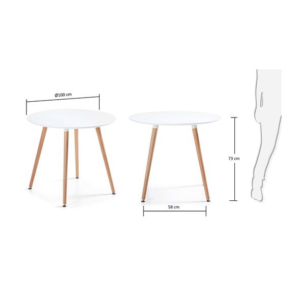 Daw bükkfa étkezőasztal, ⌀ 100 cm - Kave Home-image-4