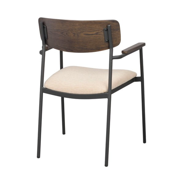 Krémszínű-sötétbarna étkezőszék szett 2 db-os Maymont – Rowico-image-4