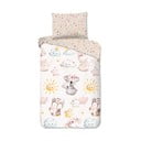 Barna-bézs egyszemélyes pamut gyerek ágyneműhuzat 140x200 cm Hugs – Good Morning