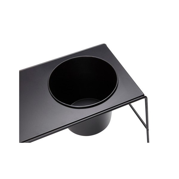 Metal fekete fém dohányzóasztal beépített virágtartóval - Hübsch-image-2