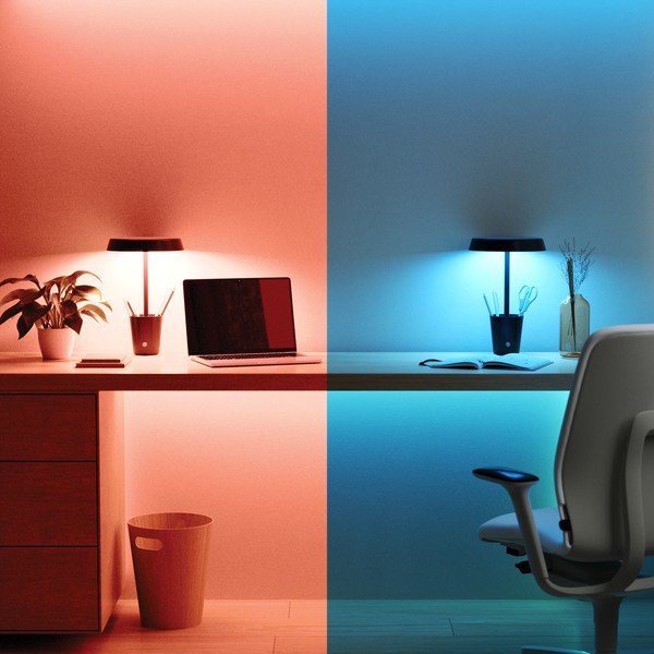 Matt fekete LED asztali lámpa (magasság 31 cm) Cup – Umbra-image-1