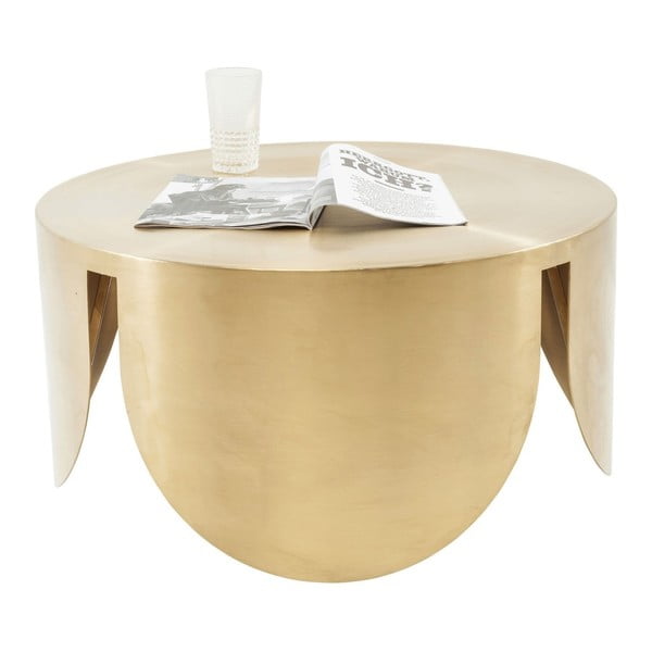 New Wave aranyszínű tárolóasztal, ⌀ 80 cm - Kare Design