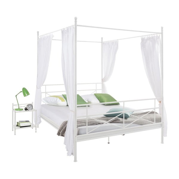 Tanja Canopy fehér fém ágy, 140 x 200 cm - Støraa
