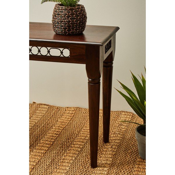 Sötét natúr színű rózsafa konzolasztal 45x120 cm Srina – Premier Housewares-image-4