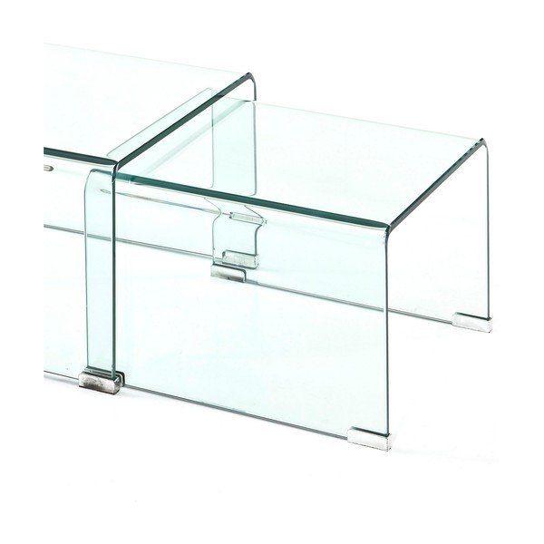 Üveg dohányzóasztal szett 2 db-os 44.5x49 cm Cristal – Tomasucci-image-2