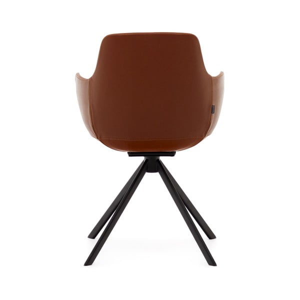 Konyakbarna kárpitozott karfás étkezőfotel szett 2 db-os Tissiana – Kave Home-image-1