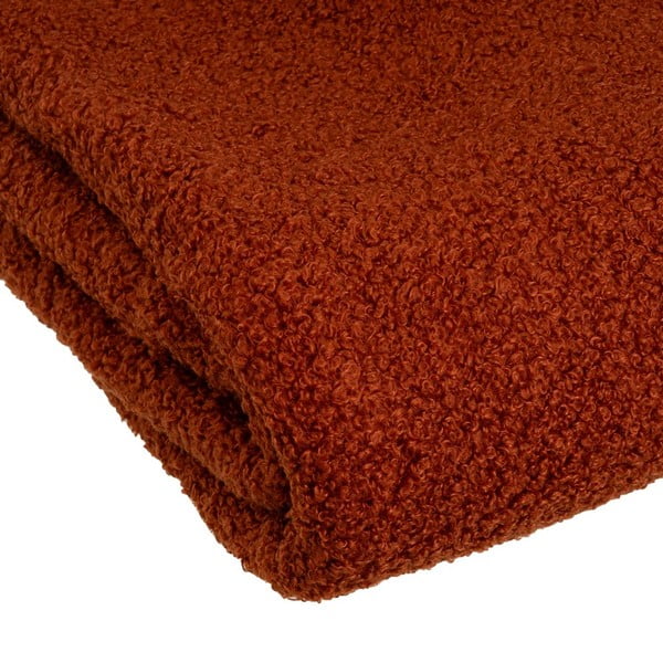 Téglavörös sherpa takaró 130x160 cm Sherpa Bouclé – Casa Selección-image-3