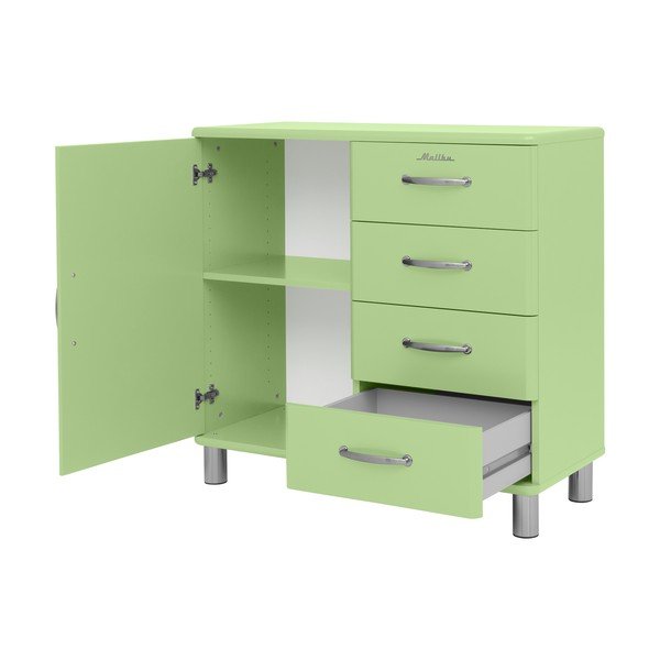 Zöld alacsony komód 98x92 cm Malibu - Tenzo-image-4