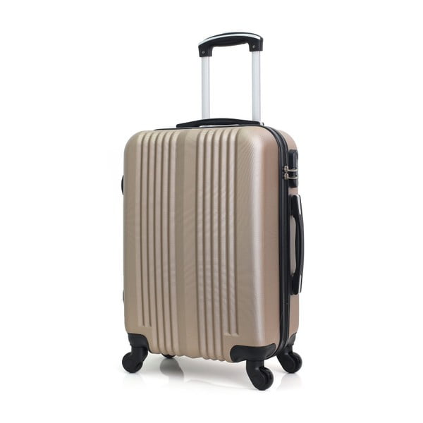 Lipari aranyszínű gurulós bőrönd, 37 l - Hero-image-4