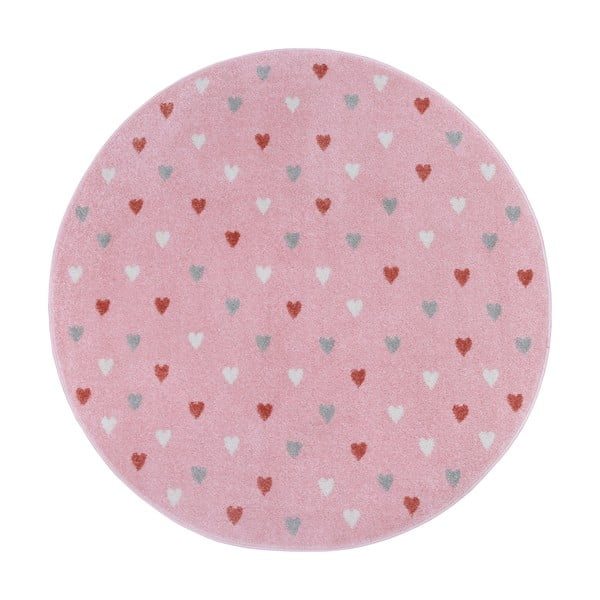 Rózsaszín gyerek szőnyeg ø 140 cm Little Hearts – Hanse Home