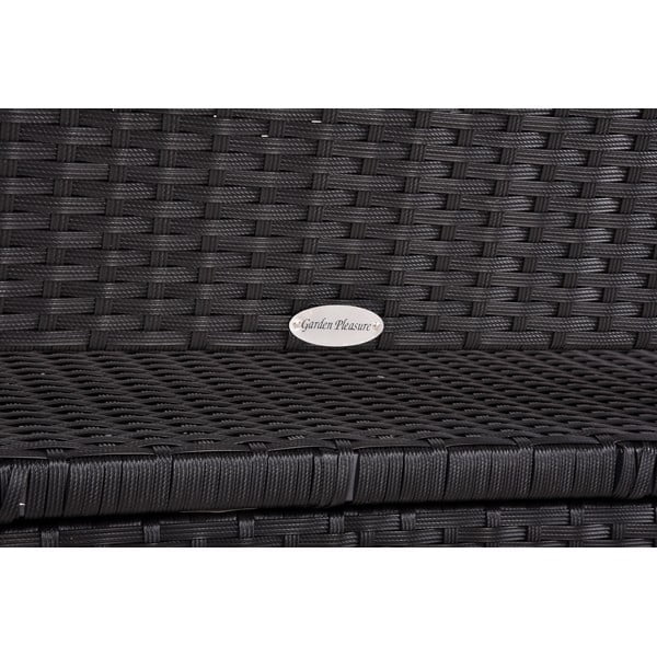Fekete műrattan kerti pad Ferrara – Garden Pleasure-image-4