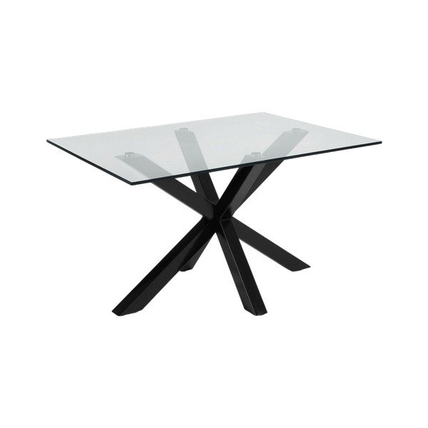 Fekete dohányzóasztal üveg asztallappal 70x130 cm Argo – Kave Home-image-4