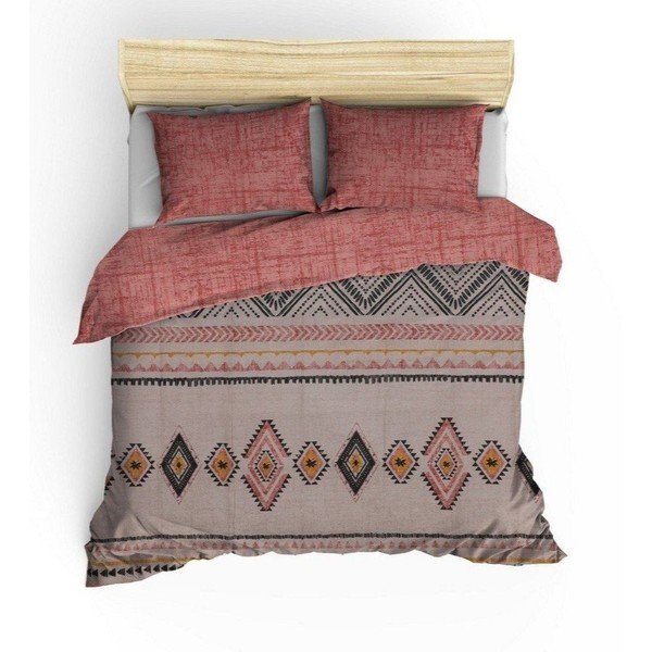 Téglavörös-barna kétszemélyes hosszabbított renforcé pamut ágyneműhuzat 240x220 cm Felix – Mijolnir-image-3