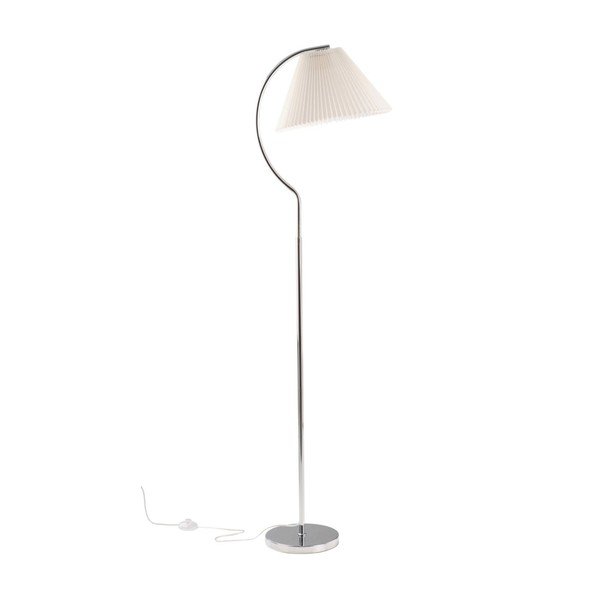 Fehér-fényes ezüstszínű textil állólámpa (magasság 165 cm) Celie – Jotex