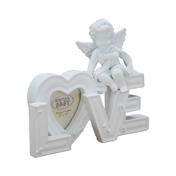 Baby Love fehér dekoráció fényképtartóval, 5 x 5 cm - es fényképhez - Mauro Ferretti-image-3