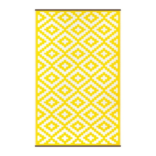 Panaca citromsárga-fehér, kül- és beltérre is alkalmas, kétoldalas szőnyeg, 150 x 240 cm - Green Decore