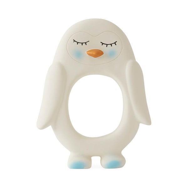 Penguin fehér, gyerek rágóka természetes gumiból - OYOY