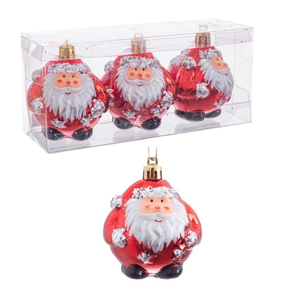 Karácsonyfadísz készlet 3 db-os Santa Claus – Casa Selección