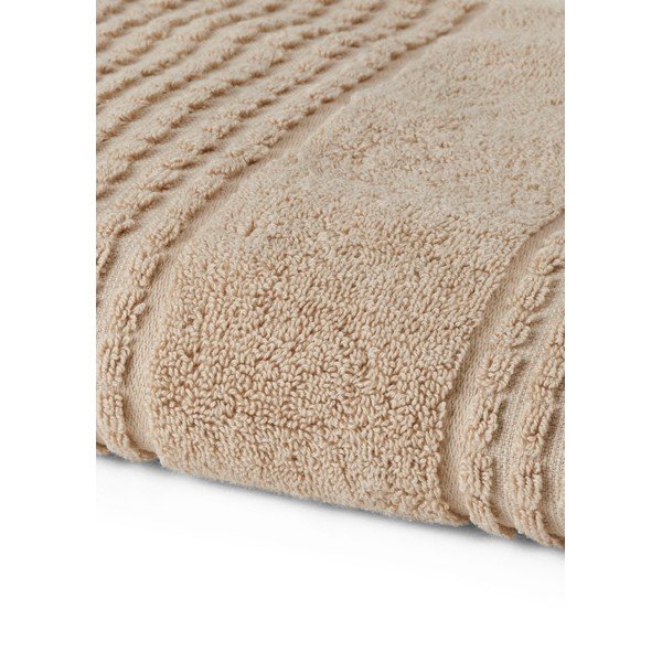 Bézs bio pamut törölköző 50x100 cm Check – JUNA-image-4