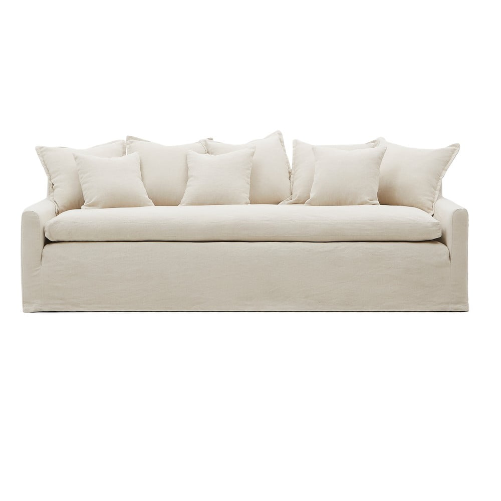 Bézs len kanapé 230 cm Zenira Kave Home