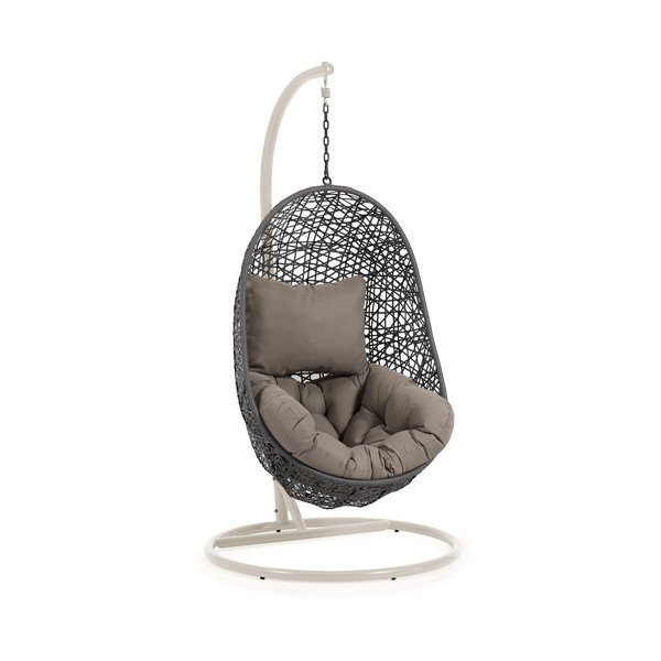 Világosszürke-sötétszürke rattan kerti függőfotel Florina – Kave Home
