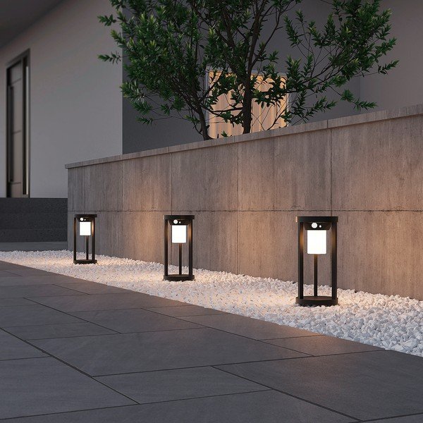 LED kültéri lámpa mozgásérzékelővel (magasság 25 cm) Carmo – Trio-image-1