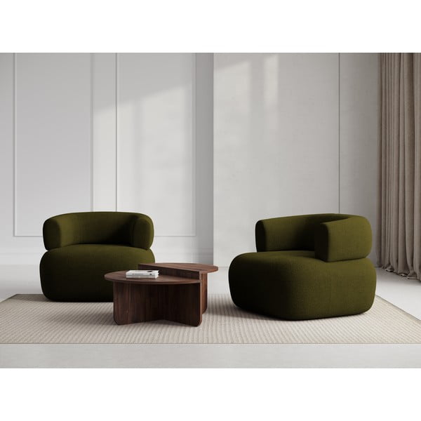 Zöld buklé fotel Jenny – Micadoni Home-image-1