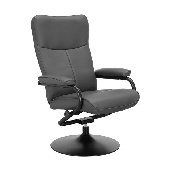 Szürke bőrutánzat relaxációs fotel lábtartóval Istad – Støraa-image-3