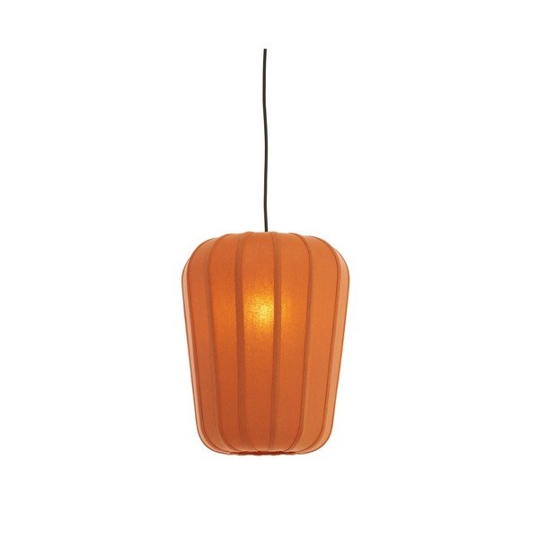Terrakotta színű függőlámpa textil búrával ø 10 cm Bibury – Light & Living-image-1