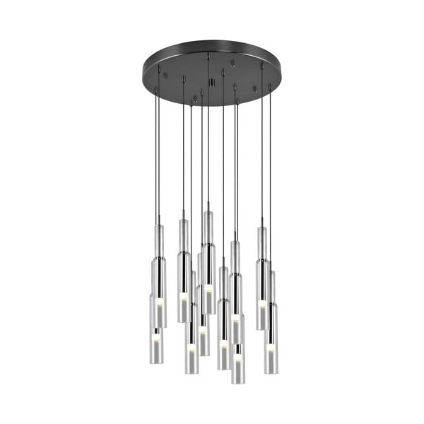 Fekete-ezüstszínű LED függőlámpa üveg búrával ø 50 cm Lucent – Trio Select