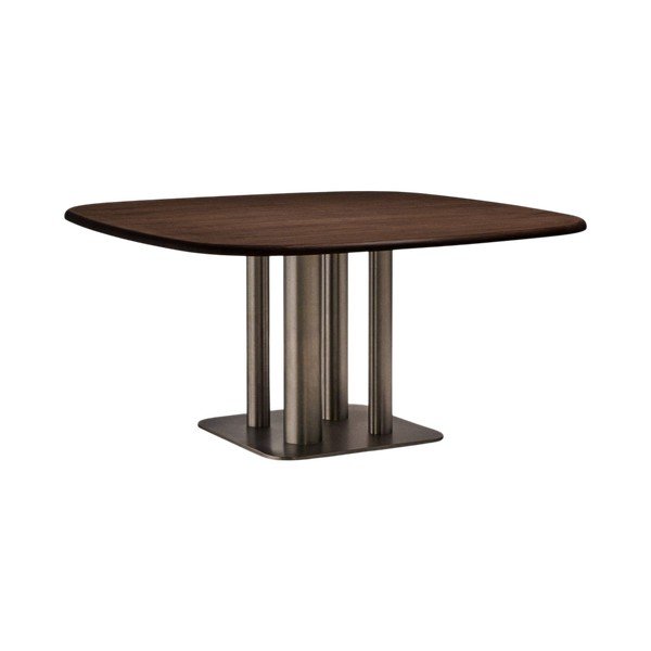 Étkezőasztal diófa dekorral 150x150 cm Melvar – Kave Home
