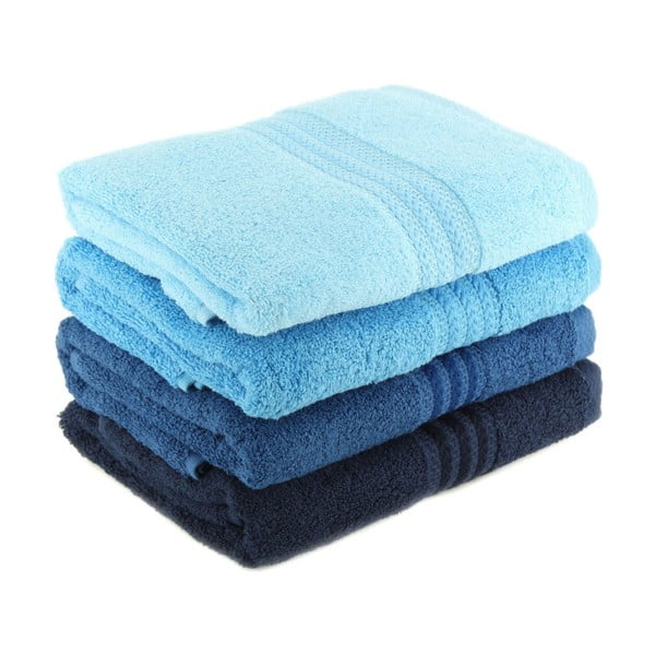 Foutastic Sky 4 db-os kék fürdőlepedő szett, 70 x 140 cm-image-1