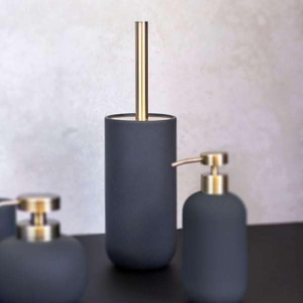 Antracitszürke kerámia WC-kefe Lotus – Mette Ditmer Denmark-image-1