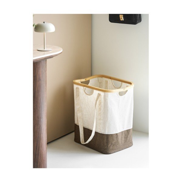Barna-krémszínű textil szennyeskosár Noto – House Nordic-image-1