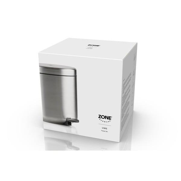 Matt ezüstszínű rozsdamentes acél pedálos szemetes 4 l Ume – Zone-image-2