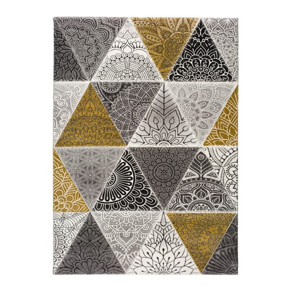 Amy Grey szürke-sárga szőnyeg, 160 x 230 cm - Universal