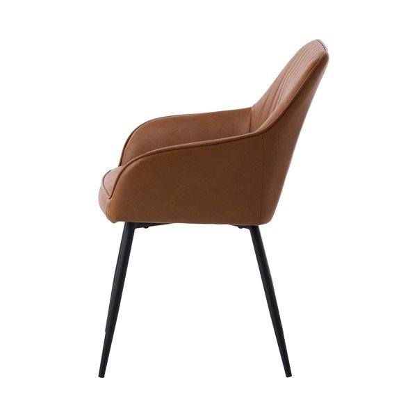 Barna kárpitozott karfás étkezőfotel szett 2 db-os Nolan Stripe – Unique Furniture-image-3