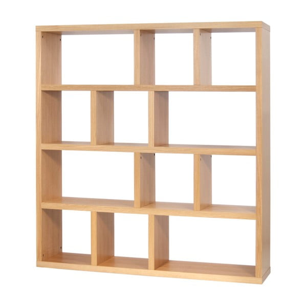 Barna könyvespolc tölgyfa dekorral 150x159 cm Berlin – TemaHome-image-2