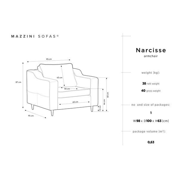 Narcisse bézs fotel - Mazzini Sofas-image-1
