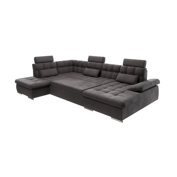 Antracitszürke kinyitható tárolóhelyes sarokkanapé (bal oldali-U alakú) Merkur – Ropez-image-2