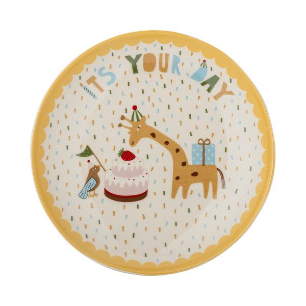 Sárga-krémszínű kőedény gyerek tányér ø 16 cm Celebrate – Bloomingville Mini