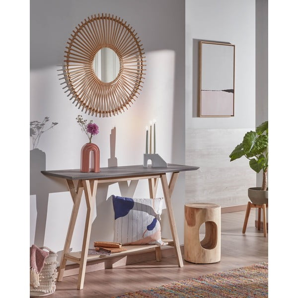 Munggur fa kerek tárolóasztal ø 30 cm Halker – Kave Home-image-1