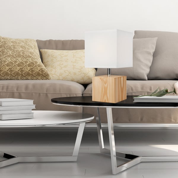 Világosbarna asztali lámpa textil búrával (magasság 29,5 cm) Natura – LAMKUR-image-2