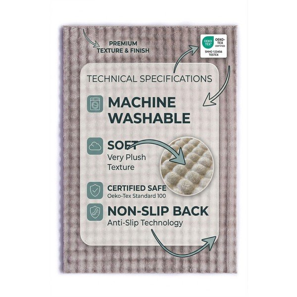 Bézs mosható szőnyeg 80x150 cm Bubble Emarald – Mila Home-image-4