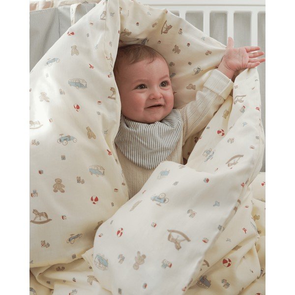 Világossárga bio pamut gyerek ágyneműhuzat babaágyhoz 100x140 cm Vintage Toys – Cam Cam Copenhagen-image-1