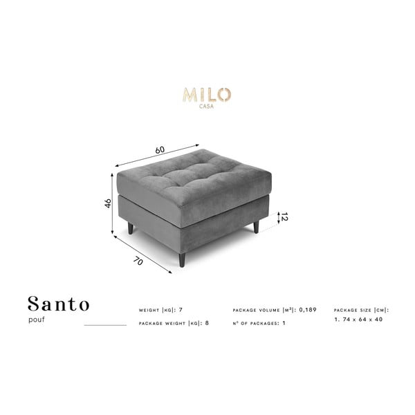 Santo bézs bársony lábtartó - Milo Casa-image-4