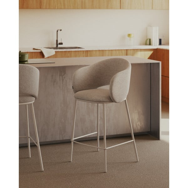 Elefántcsont színű bárszék (ülésmagasság 65 cm) Maina – Kave Home-image-1