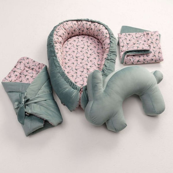 Mentazöld szoptatós párna Velvet Bunny – Yellow Tipi-image-1